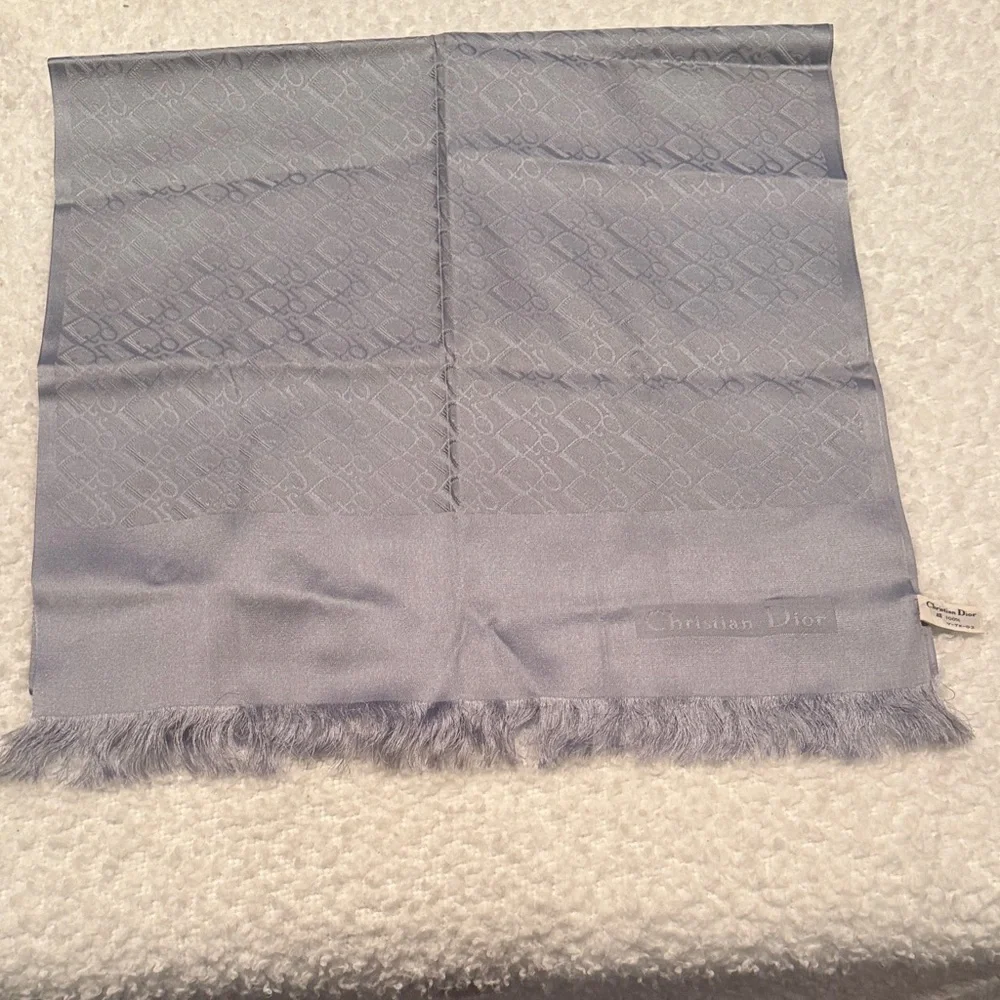 Christian Dior Silk Gray Scarf